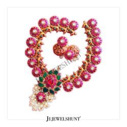 Lotus Pendant Kundan Necklace