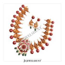 Peacock Pendant with Nakashi Peacock Kundan Necklace