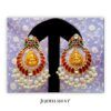 Laxmi Devi Studs with Kundan Moon Earrings With Freshwater Pearls