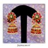 Lotus Kundan Studs With Kundan Jhumka With Ruby and Pearls