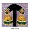 Lotus Kundan Studs With Nakashi Big Jhumkas
