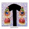 Peacock Studs With Kundan Jhumkas With Hanging Pearls