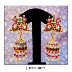 Mango Studs With Kundan Jhumkas