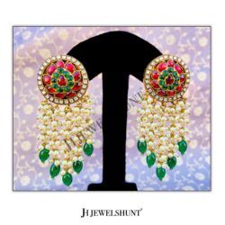 Lotus Round Studs With fresh Water Pearls