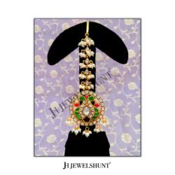 Kundan Eagle Maang Tikaa With Freshwater Pearls