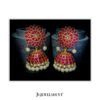 Lotus Kundan With Kundan Big Jhumka With Hanging Pearls