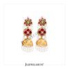 3 Layer Kundan Nakashi Earring With Rice Pearls
