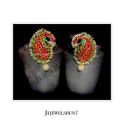 Gold Plated Kundan Mango Studs