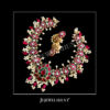 Lotus Pendant With Ruby Colour Kundan Necklace With freshwater pearls