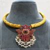 Kundan Jadau Eagle Pendant With Nakashi Handmade Hasli