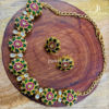 Exclusive Emerald Green Lotus Necklace With Lotus Earrings
