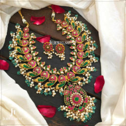 Exclusive Kundan Jadau Long Haram Necklace With Detachable Pendant with Earrings