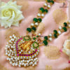 Exclusive Kundan Jadau Krishna Peacock pendant With Pumpkin beads chain
