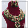 Exclusive Kundan Jadau emerald carving stones Bridal Necklace with earrings