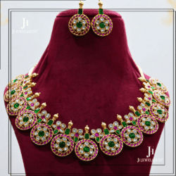 Kundan Jadau Gold plated Buttumala with earrings