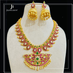 Kundan Jadau Mango Haram With Earring