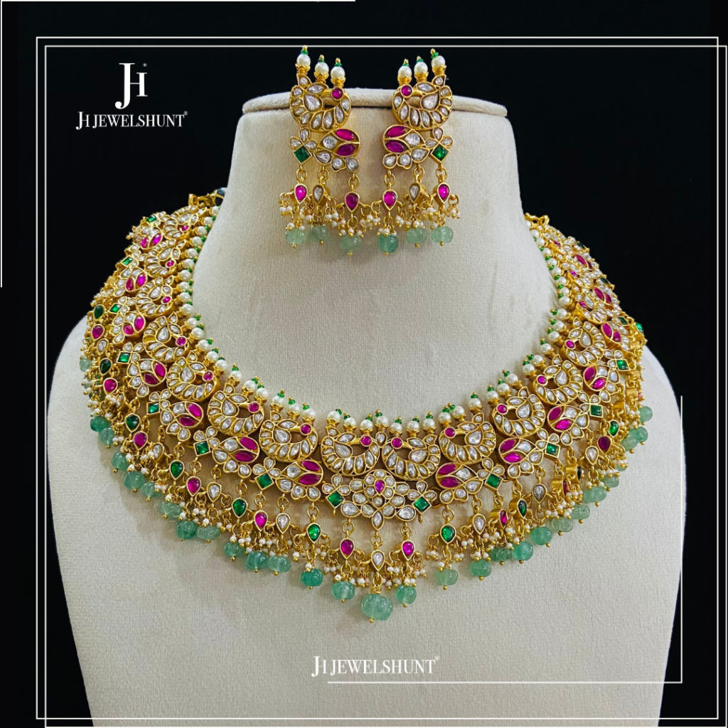 Kundan jadau Bridal Necklace with Earrings