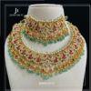 Kundan jadau Birdal necklace with chokar with earrings