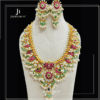 Kundan jadau Guttupusallu Haram with earrings