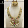 Kundan jadau navratana mango haram with earrings