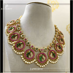 Kundan Peacock bridal necklace with earrings