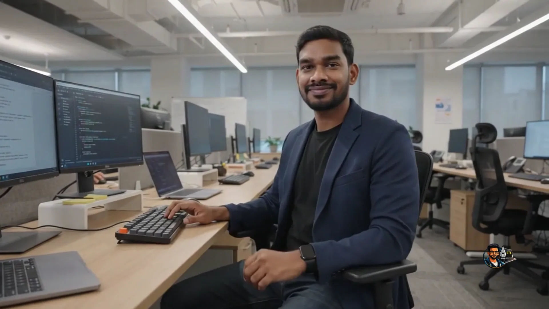 Srinu Desetti at his developer workstation