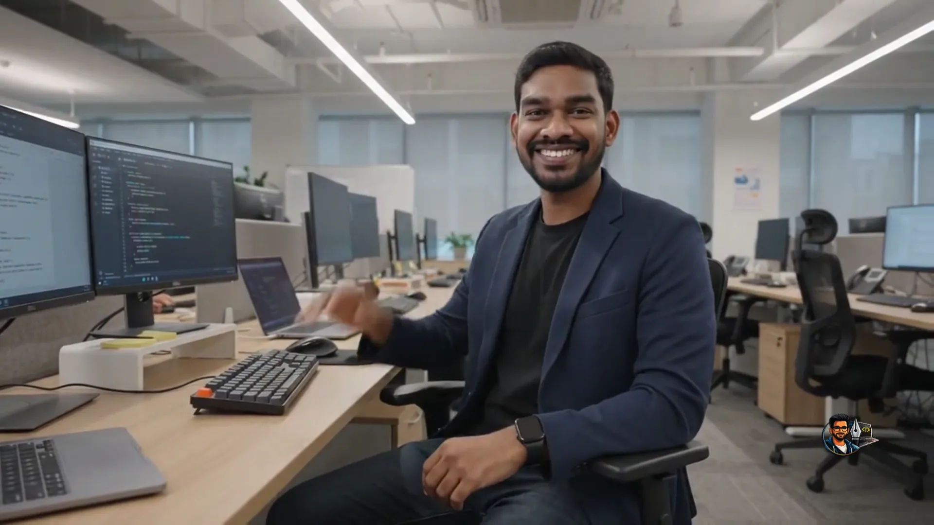 Srinu Desetti at his developer workstation