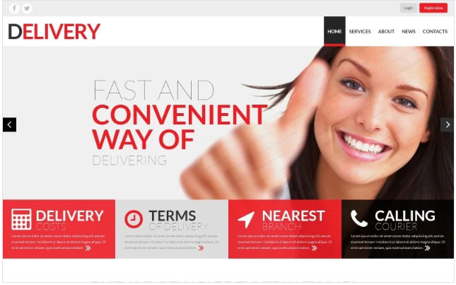 Delivery Services Responsive Website Template Free Download