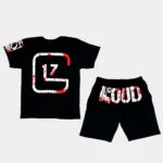 Conjunto Serigrafía Niño | Loud Rich Or Dead| Negro - Imagen 2