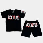 Conjunto Serigrafía Niño | Loud Rich Or Dead| Negro