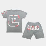 Short y Polera Adulto | Loud Rich or Dead | Gris - Imagen 2