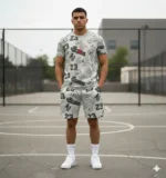 Short y Polera Adulto | Jordan Multilogo | Gris - Imagen 2