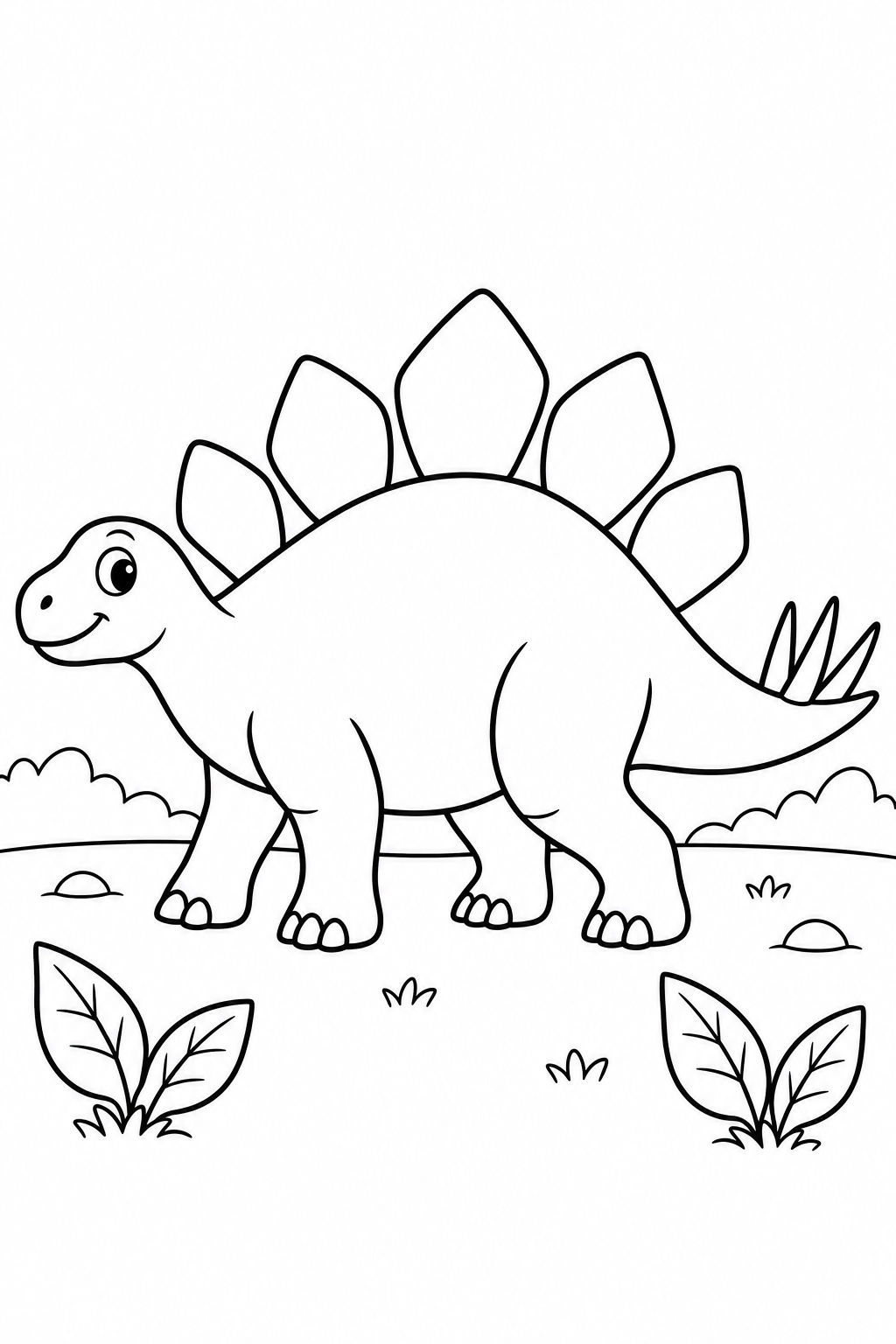 Friendly stegosaurus with large blank back plates.