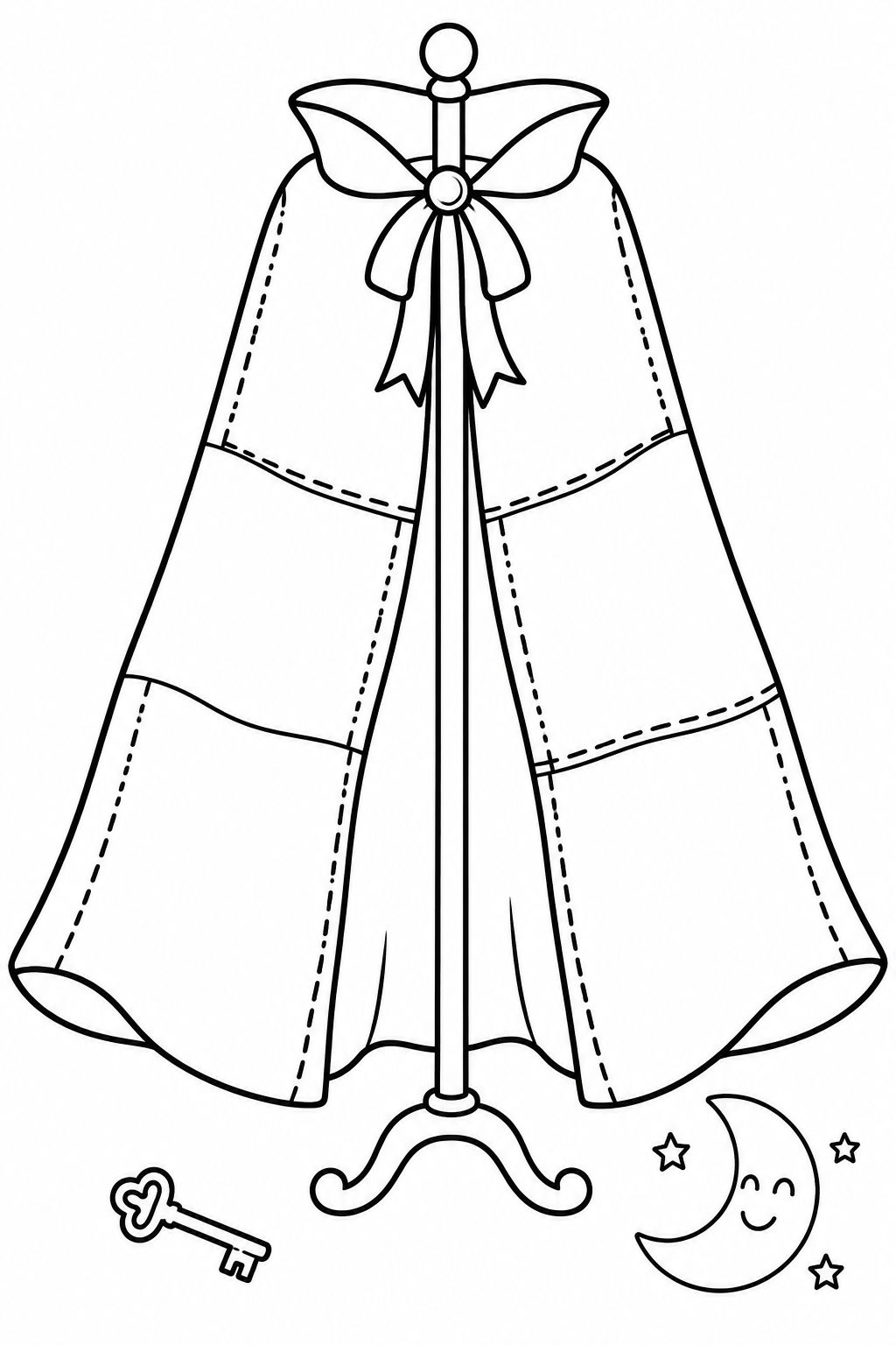 Large costume cloak divided into clear panels for children to fill with patterns.
