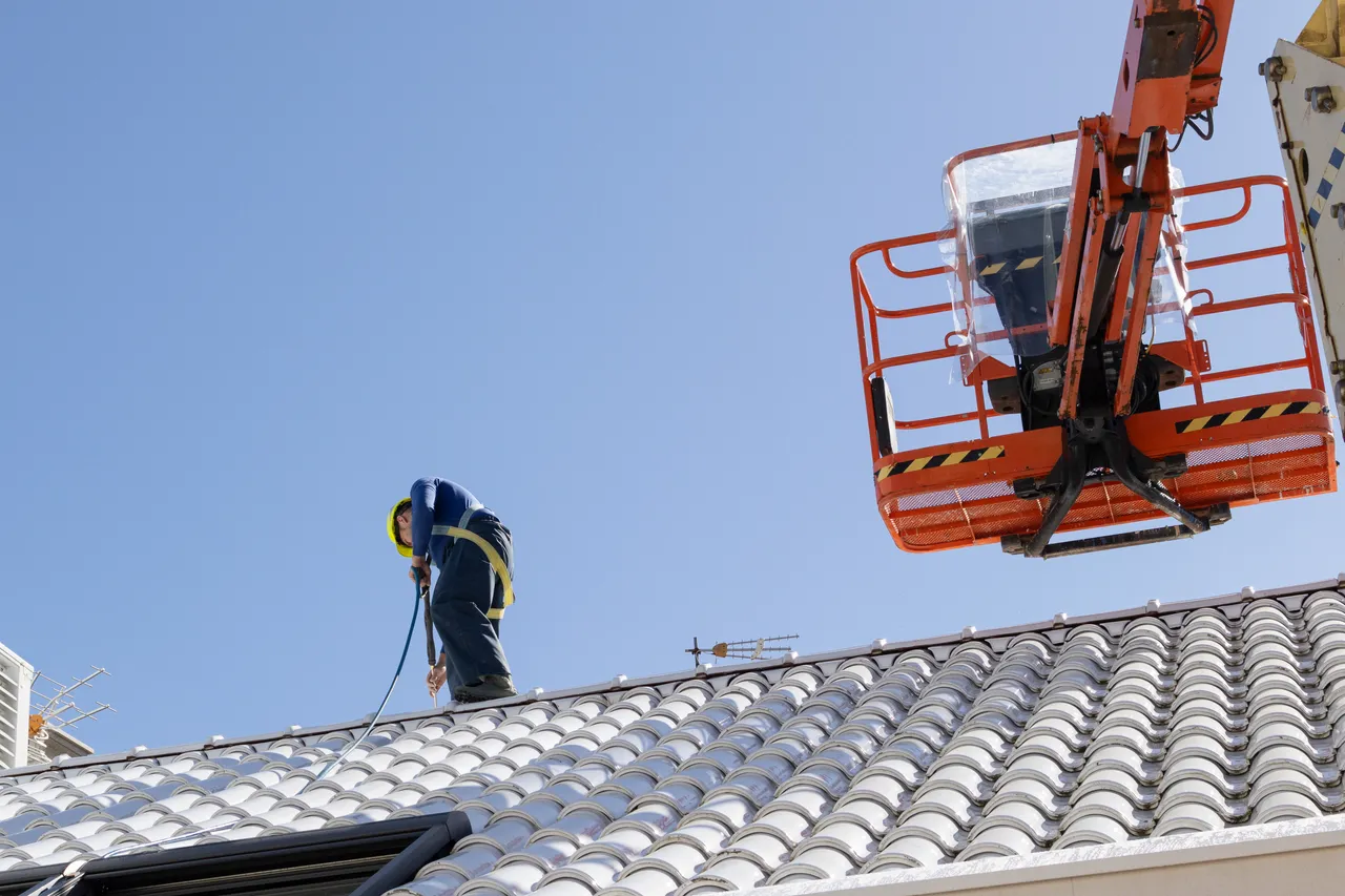 Professional roof cleaning service