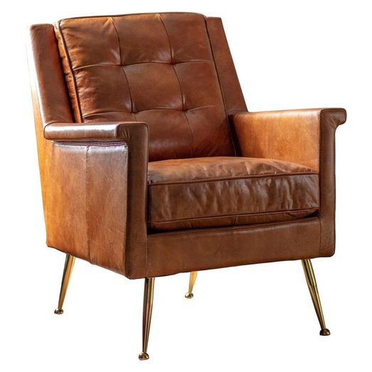 Vivi Armchair Leather Brown Castle Only 1 419 Save 15 Armchairs