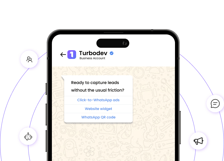 WhatsApp automation dashboard mobile view displaying Turbodev's mobile-responsive business messaging interface