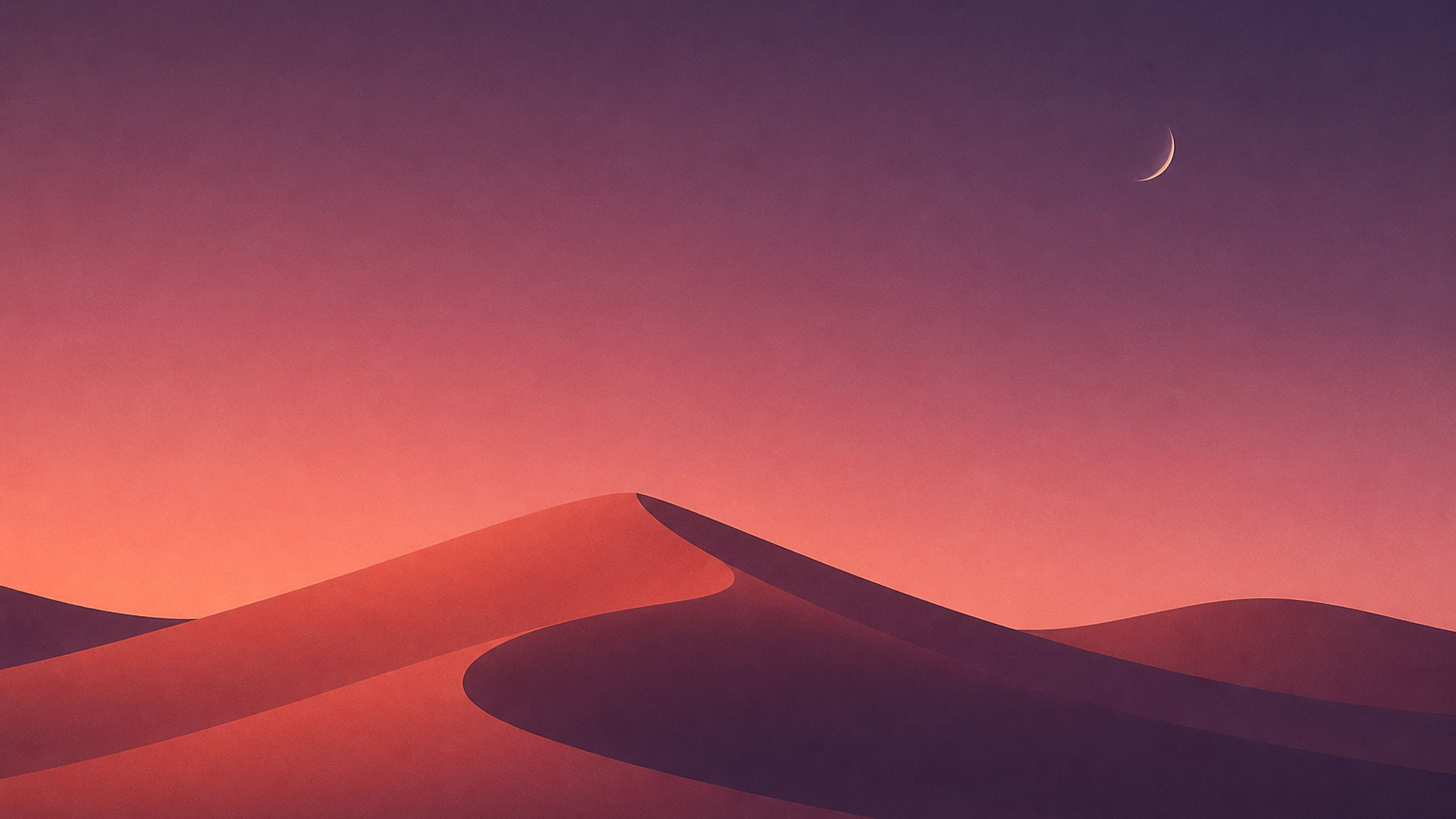 Minimal Desert Dunes at Dusk - free minimalist HD wallpaper