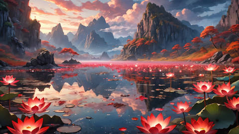 Lotus River - Art wallpaper