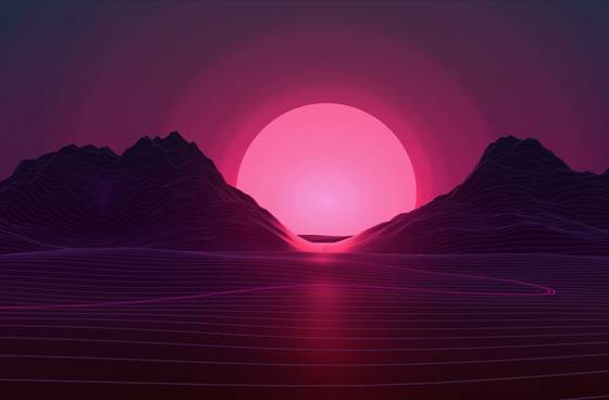 Sunset Aesthetic Digital Art wallpaper for iPad mini (2266x1488)