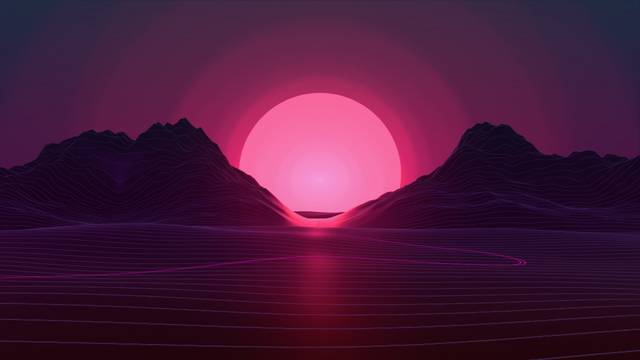 Sunset Aesthetic Digital Art - 1080p laptop wallpaper