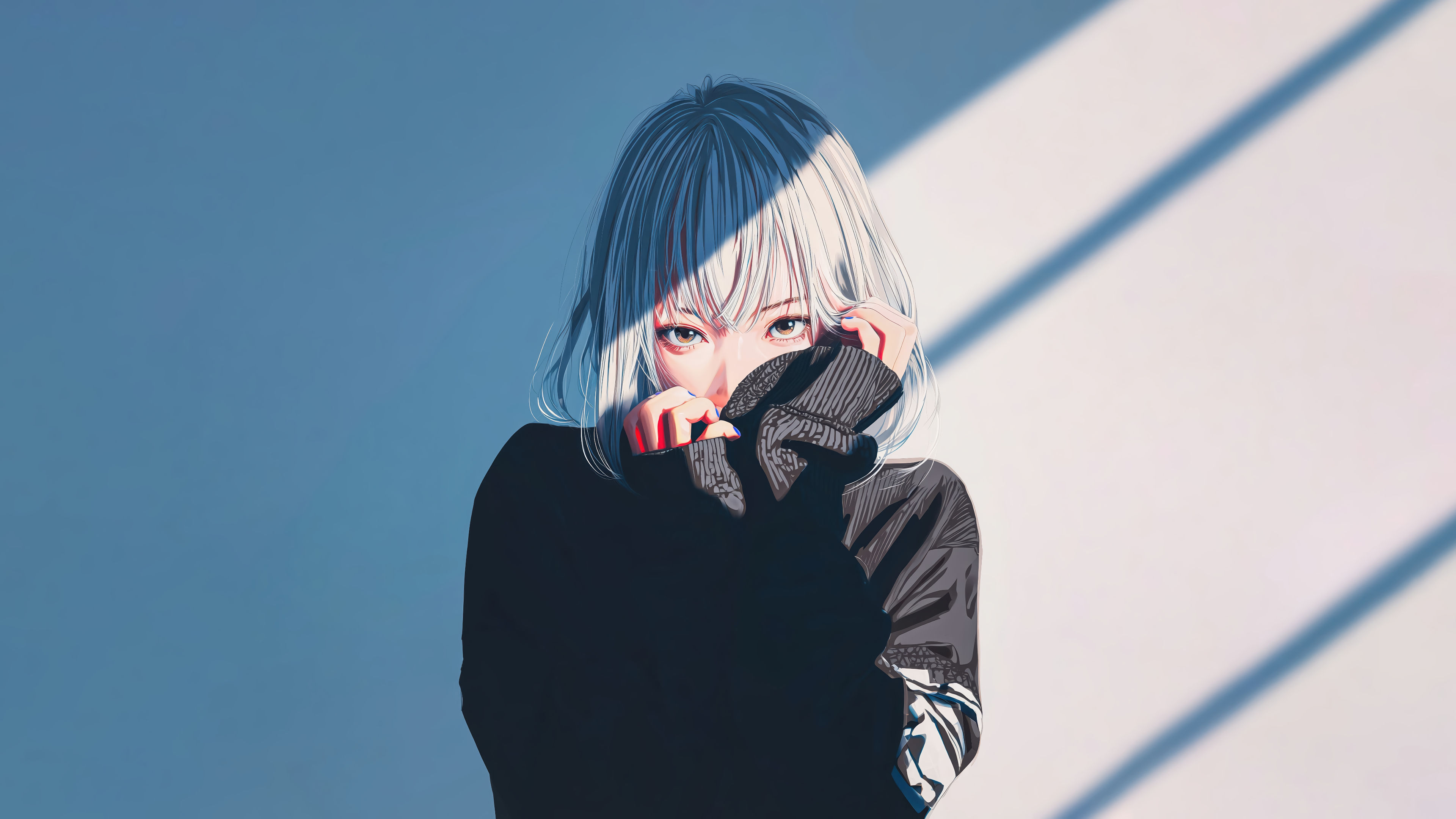 Anime Girl White Hair 4k Wallpaperz