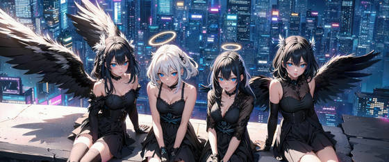 Anime Girls Angels wallpaper for 3440×1440 (Ultrawide) (3440x1440)
