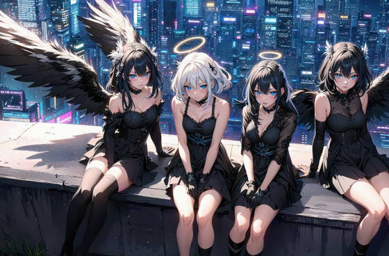 Anime Girls Angels wallpaper for iPad mini (2266x1488)