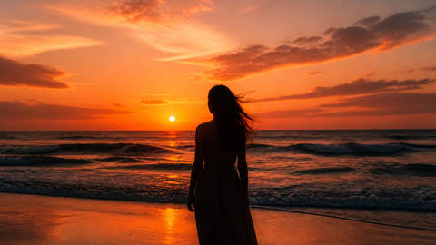 Beach Sunset Silhouette - People wallpaper