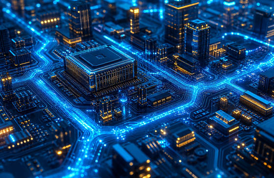 Circuit Board City wallpaper for MacBook Pro 14-inch (3024x1964)