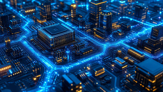 Circuit Board City - 2K laptop wallpaper