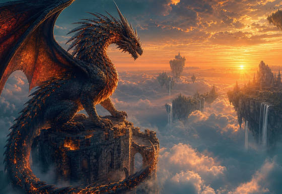 Ember Dragon Above the Clouds wallpaper for iPad Pro 11-inch (2420x1668)
