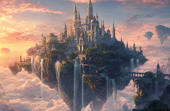 Floating Castle at Dawn wallpaper for MacBook Pro 14-inch (3024x1964)