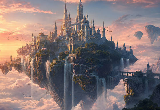 Floating Castle at Dawn wallpaper for iPad Pro 11-inch (2420x1668)